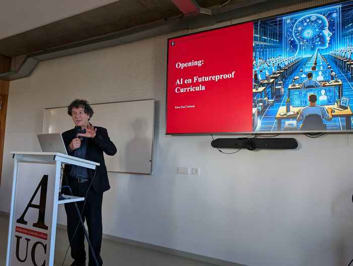 Peter Paul Verbeek opening the UvA Trends Conference 2025