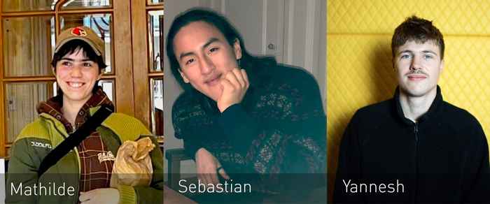 Three portraits of students who will be on the panel