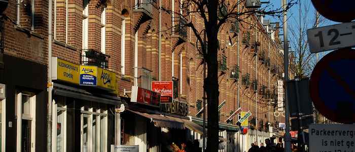 View down the IndischeBuurt in Amsterdam