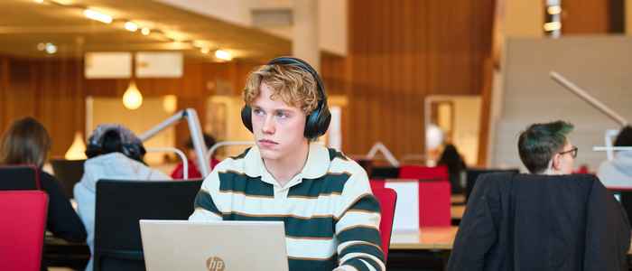 Students seated and facing the camera on the stairs at AUC