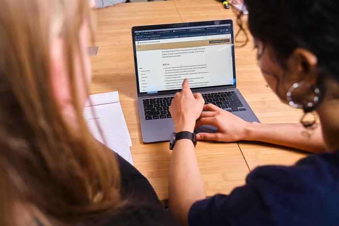 AUC students at a computer